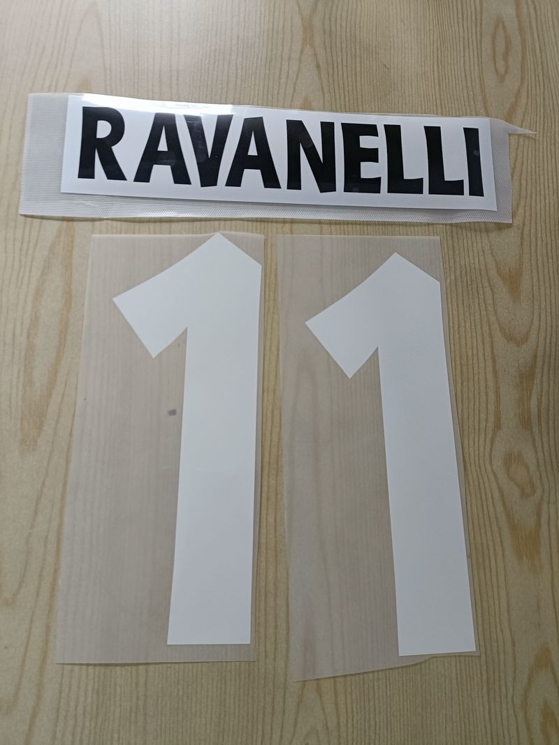  Juventus Kit Personalizzazione Nameset x maglia calcio Ravanelli 11 1995 96