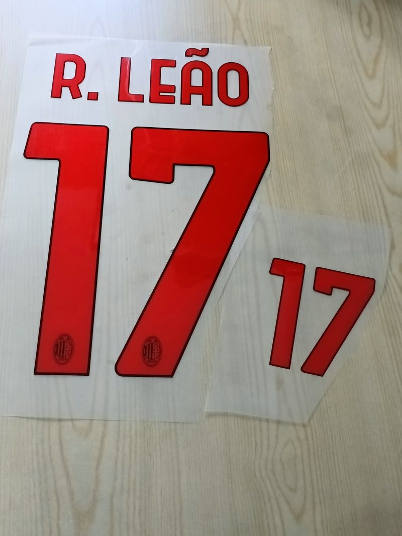  Ac Milan Kit Personalizzazione Nameset x maglia calcio R.LEAO 17 2022 23 Away