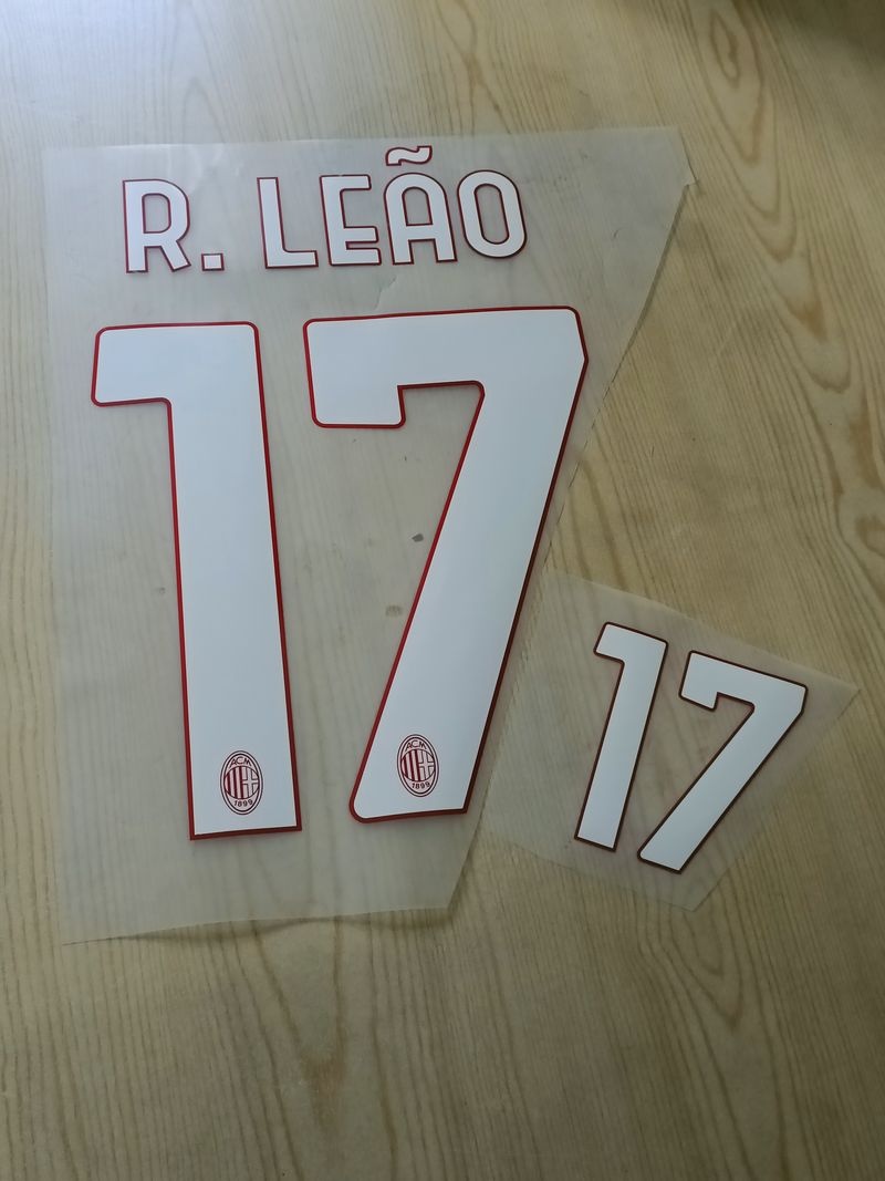  Ac Milan Kit Personalizzazione Nameset x maglia R.Leao 17 2022 23 BAMBINO Home