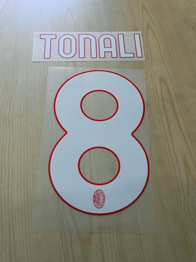  Ac Milan Kit Personalizzazione Nameset x maglia calcio TONALI 8 Home 2022 23