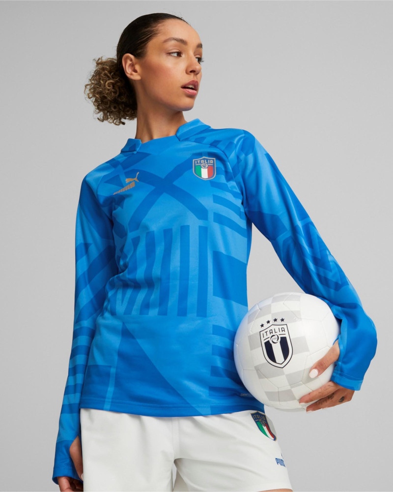  Italia Italy FIGC Puma Felpa allenamento Pre Match Stadium Azzurro Donna 2022