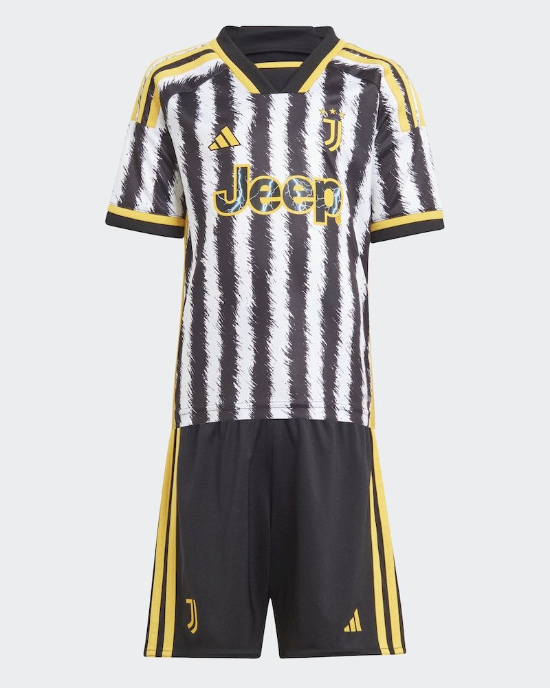  Juventus Adidas baby mini kit set Completo Calcio Home Bambino Bianco Nero