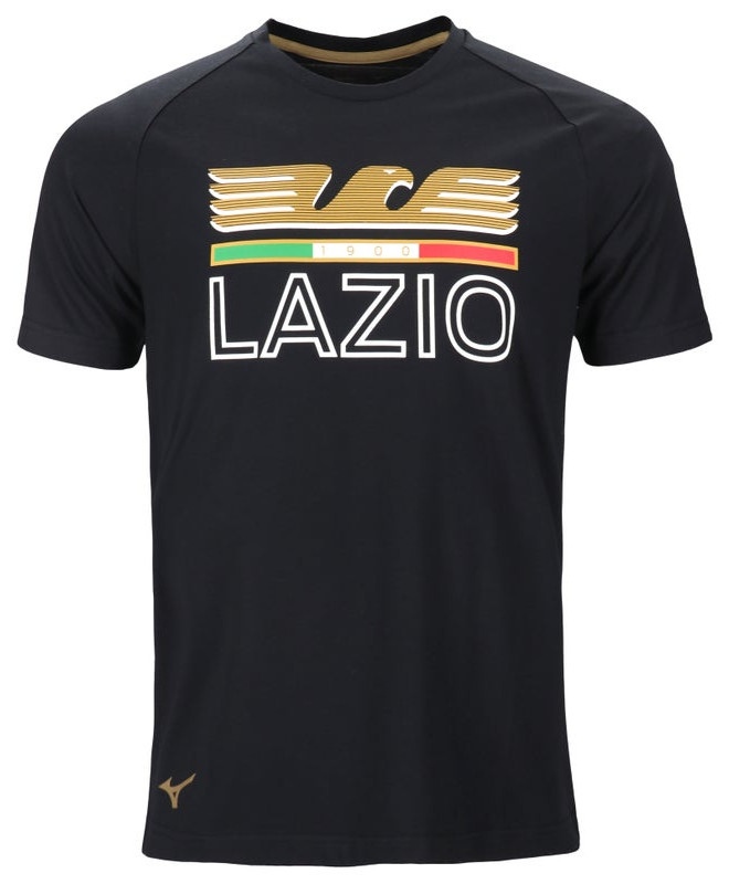  SS Lazio Mizuno T-shirt Maglia maglietta Nero Cotone jersey 2023 24