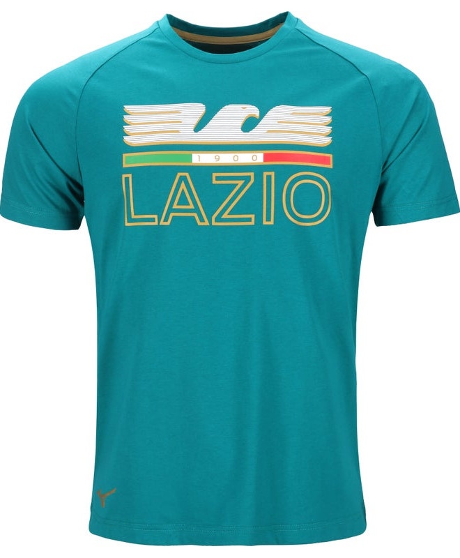  SS Lazio Mizuno T-shirt maglia maglietta UOMO Verde acqua Cotone jersey 2023 24