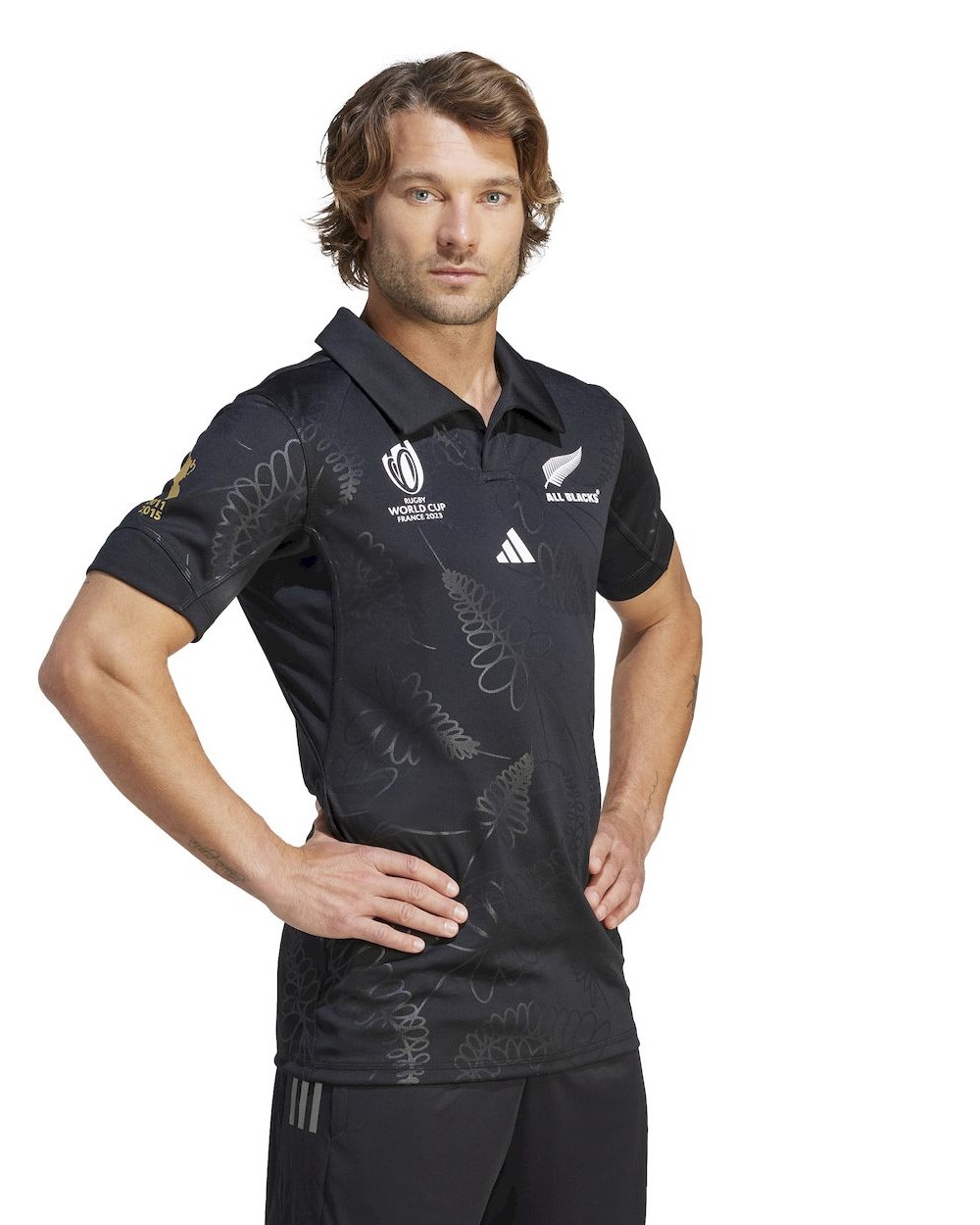  All Blacks New Zealand Adidas Maglia Rugby Performance UOMO Nero Home RWC 2023