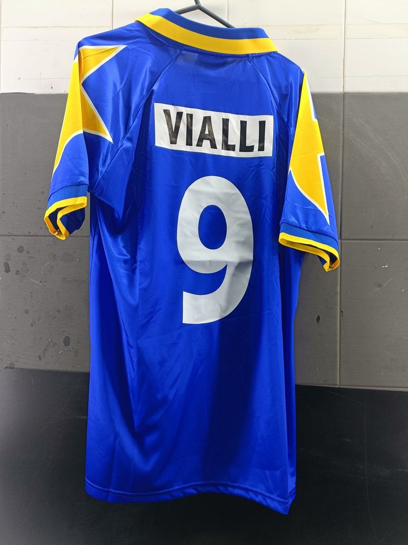  Juventus Kappa Maglia Calcio Vialli 9 UOMO Blue Finale 1995 96 Away