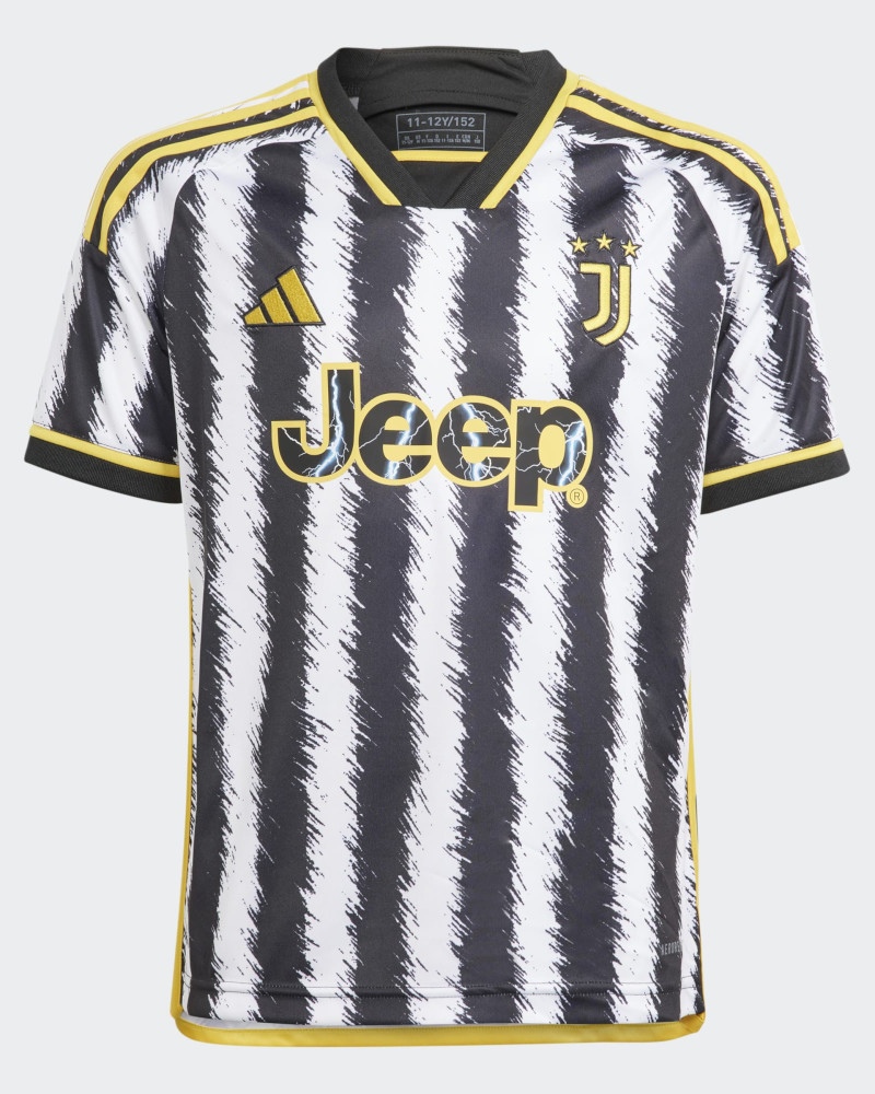  Juventus Adidas Maglia Calcio Ragazzo Bambino Bianco Nero 2023 24 Home