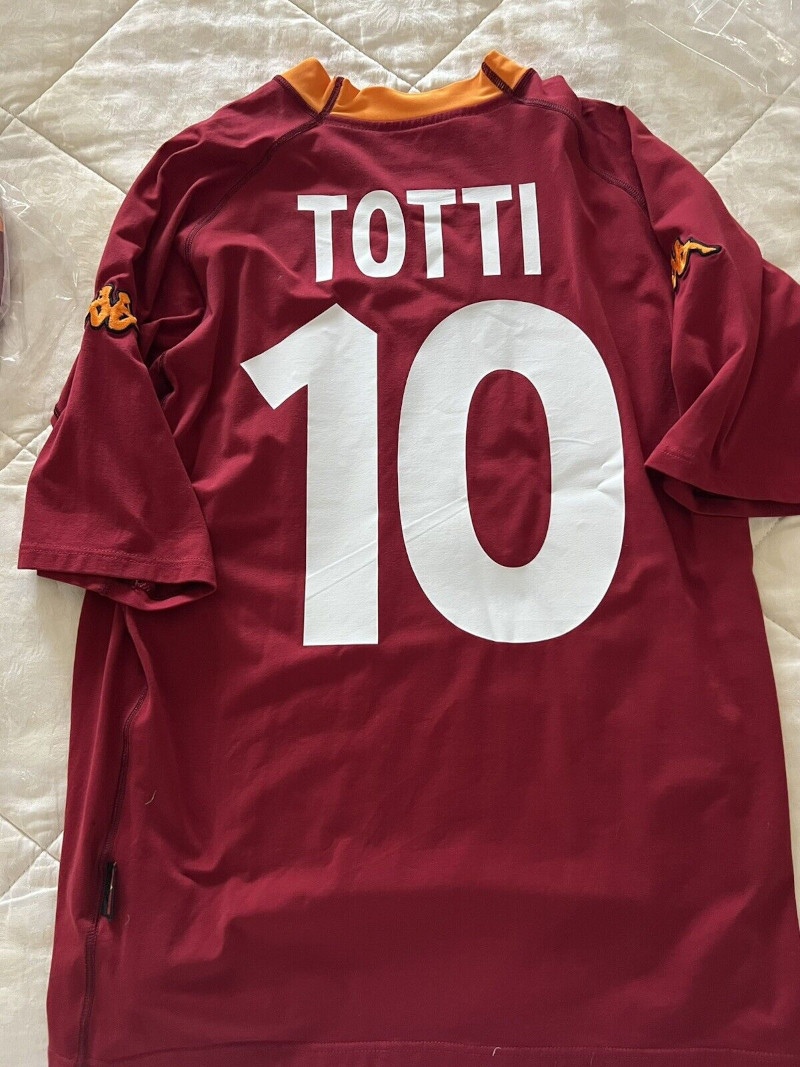  As Roma Kappa Maglia Calcio Rosso Totti 10 2000 2001 vintage storiche