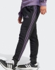 Anzughose Adidas 3 STRIPES Fleece Baumwolle Herren mit Taschen Schwarz Lila