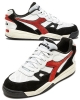 Sport shoes sneakers Diadora WINNER SL T2 Leather Suede Man WHITE/RED LAVA FUSO