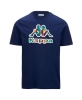 Leisure T-Shirt Kappa LOGO FIORO mens t-shirt short sleeves Crewneck Cotton Jersey Blue Medieval