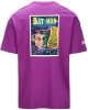 T-Shirt Kappa AUTHENTIC ZAKI WARNER BROS BATMAN men\'s short sleeves Crew Neck Cotton Jersey Purple