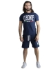 Komplettes Freizeit-Kit T-Shirt Shorts Leone 1947 Cotton Man Set T-Shirt Bermuda Vintage Logo Blau