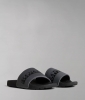Napapijri Stream unisex rubber pool shower slippers Silver Black