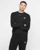 Nike Pullover Crew Club Fleece-Sweatshirt aus schwarzer Baumwolle mit Rundhalsausschnitt