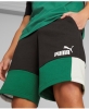 Puma Essentials Colour Block Baumwoll-Bermuda-Walking-Shorts mit Taschen Black Green Man