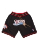 Shorts BASKET Just Don Philadelphia 76ERS Sixers NBA Classic HARDWOOD 1999-2000 Schwarz mit Taschen Mann