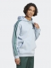  Felpa Cappuccio Hoodie UOMO Adidas Essentials Fleece 3-Stripes Azzurro Verde