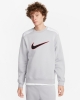 Nike Pullover Fleece BB Crew Baumwoll-Fleece-Sport-Sweatshirt mit Rundhalsausschnitt, Grau