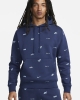 HOODIE NIKE Pullover NSW SPE BB ALL OVER PRINT HD WITH POCKETS Cotton Fleece Blue
