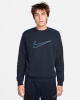 Nike Pullover Fleece BB Crew Cotton Fleece Crew Neck Sports Sweatshirt Blue